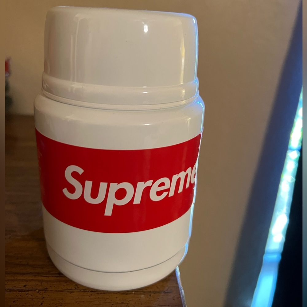 Authentic new Supreme Thermos small dent